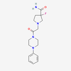 3-Fluoro-1-[2-oxo-2-(4-phenylpiperazin-1-yl)ethyl]pyrrolidine-3-carboxamide