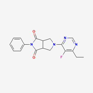 molecular formula C18H17FN4O2 B12228039 5-(6-Ethyl-5-fluoropyrimidin-4-yl)-2-phenyl-octahydropyrrolo[3,4-c]pyrrole-1,3-dione 