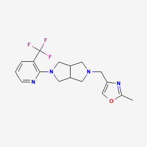 molecular formula C17H19F3N4O B12228066 2-{5-[(2-Methyl-1,3-oxazol-4-yl)methyl]-octahydropyrrolo[3,4-c]pyrrol-2-yl}-3-(trifluoromethyl)pyridine 