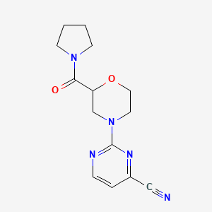 2-[2-(Pyrrolidine-1-carbonyl)morpholin-4-yl]pyrimidine-4-carbonitrile