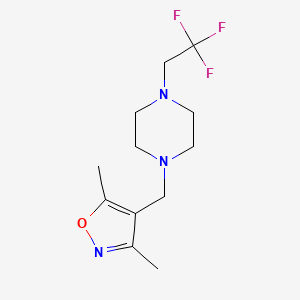 molecular formula C12H18F3N3O B12228083 1-[(3,5-Dimethyl-1,2-oxazol-4-yl)methyl]-4-(2,2,2-trifluoroethyl)piperazine 