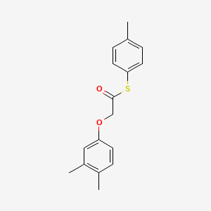 molecular formula C17H18O2S B1222811 2-(3,4-dimethylphenoxy)ethanethioic acid S-(4-methylphenyl) ester 