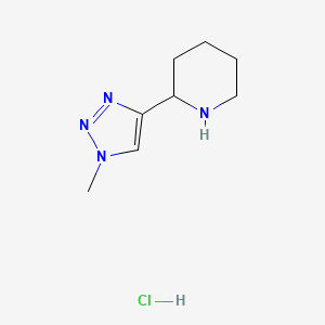 molecular formula C8H15ClN4 B12228119 2-(1-Methyltriazol-4-yl)piperidine;hydrochloride 