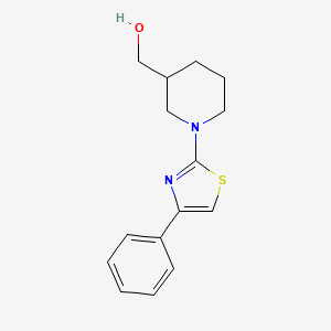 molecular formula C15H18N2OS B12228177 [1-(4-Phenyl-1,3-thiazol-2-yl)piperidin-3-yl]methanol 