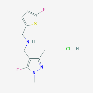 molecular formula C11H14ClF2N3S B12228188 1-(5-fluoro-1,3-dimethyl-1H-pyrazol-4-yl)-N-[(5-fluoro-2-thienyl)methyl]methanamine 