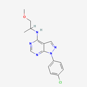 molecular formula C15H16ClN5O B1222819 1-(4-chlorophenyl)-N-(1-methoxypropan-2-yl)-4-pyrazolo[3,4-d]pyrimidinamine 