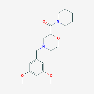 4-[(3,5-Dimethoxyphenyl)methyl]-2-(piperidine-1-carbonyl)morpholine