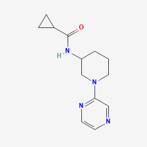 molecular formula C13H18N4O B12228232 N-[1-(pyrazin-2-yl)piperidin-3-yl]cyclopropanecarboxamide 