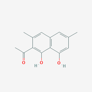 molecular formula C14H14O3 B1222824 Naphthalene-1,8-diol, 2-acetyl-3,6-dimethyl- CAS No. 838-03-9