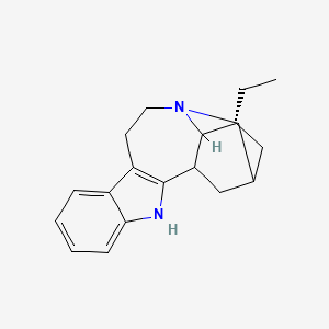molecular formula C19H24N2 B1222827 (17R)-17-ethyl-3,13-diazapentacyclo[13.3.1.02,10.04,9.013,18]nonadeca-2(10),4,6,8-tetraene 