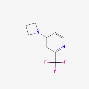 molecular formula C9H9F3N2 B12228295 4-(Azetidin-1-yl)-2-(trifluoromethyl)pyridine 