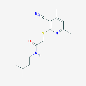 2-[(3-cyano-4,6-dimethylpyridin-2-yl)sulfanyl]-N-(3-methylbutyl)acetamide