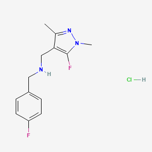 molecular formula C13H16ClF2N3 B12228353 (4-fluorobenzyl)[(5-fluoro-1,3-dimethyl-1H-pyrazol-4-yl)methyl]amine 