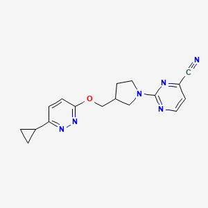 2-(3-{[(6-Cyclopropylpyridazin-3-yl)oxy]methyl}pyrrolidin-1-yl)pyrimidine-4-carbonitrile