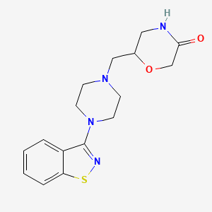 6-{[4-(1,2-Benzothiazol-3-yl)piperazin-1-yl]methyl}morpholin-3-one