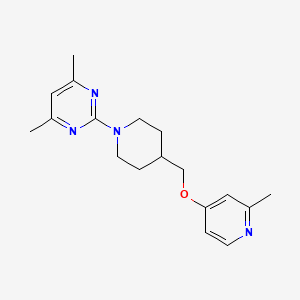 4,6-Dimethyl-2-(4-{[(2-methylpyridin-4-yl)oxy]methyl}piperidin-1-yl)pyrimidine