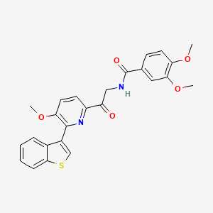 molecular formula C25H22N2O5S B12228401 Benzamide, N-[2-(6-benzo[b]thien-3-yl-5-methoxy-2-pyridinyl)-2-oxoethyl]-3,4-dimethoxy- 