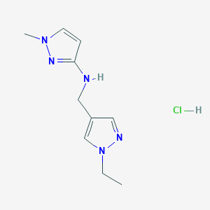 N-[(1-ethylpyrazol-4-yl)methyl]-1-methylpyrazol-3-amine;hydrochloride