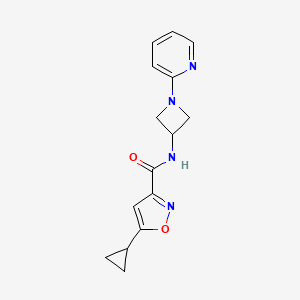 molecular formula C15H16N4O2 B12228449 5-cyclopropyl-N-[1-(pyridin-2-yl)azetidin-3-yl]-1,2-oxazole-3-carboxamide 