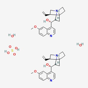 molecular formula C40H54N4O10S B1222848 Quinidine sulfate hydrate 