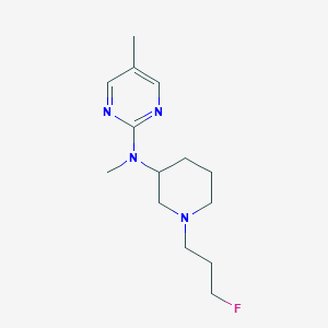 molecular formula C14H23FN4 B12228482 N-[1-(3-fluoropropyl)piperidin-3-yl]-N,5-dimethylpyrimidin-2-amine 