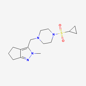 1-(cyclopropanesulfonyl)-4-({2-methyl-2H,4H,5H,6H-cyclopenta[c]pyrazol-3-yl}methyl)piperazine