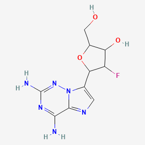 molecular formula C10H13FN6O3 B12228535 (2S,3R,4R,5R)-5-(2,4-Diaminoimidazo[2,1-f][1,2,4]-triazin-7-yl)-4-fluoro-2-(hydroxymethyl)tetrahydrofuran-3-ol 