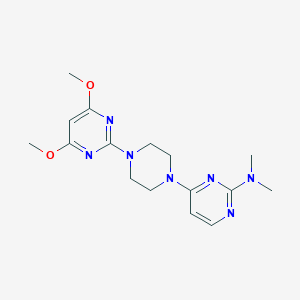 molecular formula C16H23N7O2 B12228546 4-[4-(4,6-dimethoxypyrimidin-2-yl)piperazin-1-yl]-N,N-dimethylpyrimidin-2-amine 