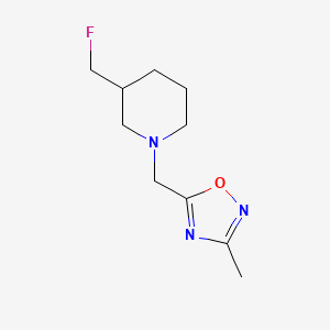 molecular formula C10H16FN3O B12228576 3-(Fluoromethyl)-1-[(3-methyl-1,2,4-oxadiazol-5-yl)methyl]piperidine 