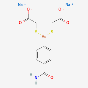 molecular formula C11H10AsNNa2O5S2 B1222859 Thiacetarsamide sodium CAS No. 7681-85-8