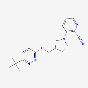 3-(3-{[(6-Tert-butylpyridazin-3-yl)oxy]methyl}pyrrolidin-1-yl)pyridine-2-carbonitrile