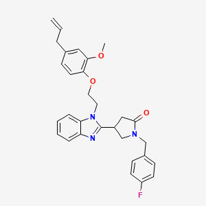 molecular formula C30H30FN3O3 B12228596 1-[(4-Fluorophenyl)methyl]-4-{1-[2-(2-methoxy-4-prop-2-enylphenoxy)ethyl]benzi midazol-2-yl}pyrrolidin-2-one 