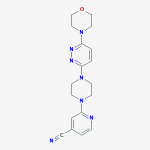 molecular formula C18H21N7O B12228603 2-{4-[6-(Morpholin-4-yl)pyridazin-3-yl]piperazin-1-yl}pyridine-4-carbonitrile 