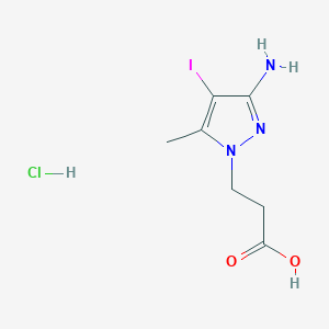 3-(3-Amino-4-iodo-5-methylpyrazol-1-yl)propanoic acid;hydrochloride