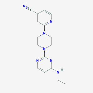 molecular formula C16H19N7 B12228651 2-{4-[4-(Ethylamino)pyrimidin-2-yl]piperazin-1-yl}pyridine-4-carbonitrile 