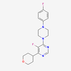 5-Fluoro-4-[4-(4-fluorophenyl)piperazin-1-yl]-6-(oxan-4-yl)pyrimidine