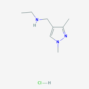 molecular formula C8H16ClN3 B12228662 [(1,3-dimethyl-1H-pyrazol-4-yl)methyl]ethylamine 