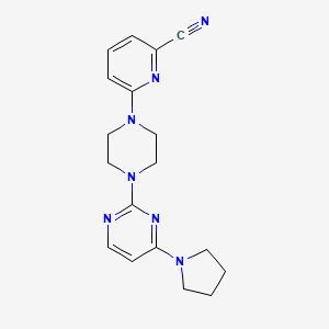 6-{4-[4-(Pyrrolidin-1-yl)pyrimidin-2-yl]piperazin-1-yl}pyridine-2-carbonitrile