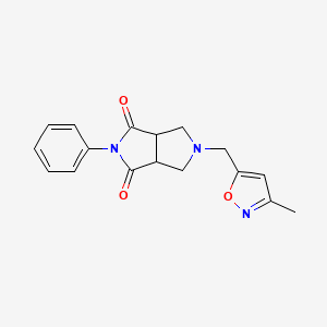 molecular formula C17H17N3O3 B12228686 5-[(3-Methyl-1,2-oxazol-5-yl)methyl]-2-phenyl-octahydropyrrolo[3,4-c]pyrrole-1,3-dione 