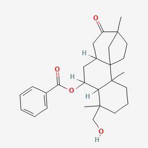 molecular formula C27H36O4 B1222872 9,11a-甲烷-11aH-环庚[a]萘-8(9H)-酮，5-(苯甲酰氧基)十二氢-4-(羟甲基)-4,9,11b-三甲基- 