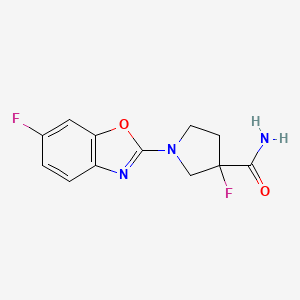 3-Fluoro-1-(6-fluoro-1,3-benzoxazol-2-yl)pyrrolidine-3-carboxamide