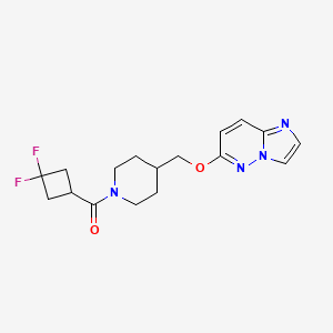 molecular formula C17H20F2N4O2 B12228756 1-(3,3-Difluorocyclobutanecarbonyl)-4-({imidazo[1,2-b]pyridazin-6-yloxy}methyl)piperidine 