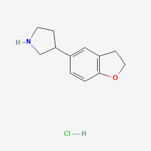 molecular formula C12H16ClNO B12228782 3-(2,3-Dihydro-1-benzofuran-5-yl)pyrrolidine hydrochloride 