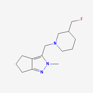 molecular formula C14H22FN3 B12228795 3-(fluoromethyl)-1-({2-methyl-2H,4H,5H,6H-cyclopenta[c]pyrazol-3-yl}methyl)piperidine 