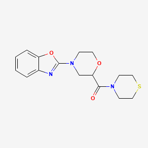 molecular formula C16H19N3O3S B12228818 2-[2-(Thiomorpholine-4-carbonyl)morpholin-4-yl]-1,3-benzoxazole 