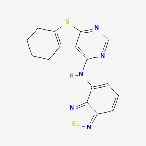 molecular formula C16H13N5S2 B1222888 N-(2,1,3-benzothiadiazol-4-yl)-5,6,7,8-tetrahydro-[1]benzothiolo[2,3-d]pyrimidin-4-amine CAS No. 188550-08-5