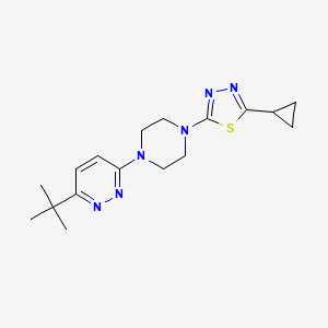 molecular formula C17H24N6S B12228910 3-Tert-butyl-6-[4-(5-cyclopropyl-1,3,4-thiadiazol-2-yl)piperazin-1-yl]pyridazine 