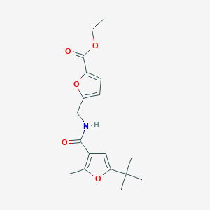 molecular formula C18H23NO5 B1222892 5-[[[(5-Tert-butyl-2-methyl-3-furanyl)-oxomethyl]amino]methyl]-2-furancarboxylic acid ethyl ester 