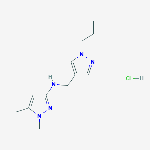 1,5-dimethyl-N-[(1-propylpyrazol-4-yl)methyl]pyrazol-3-amine;hydrochloride