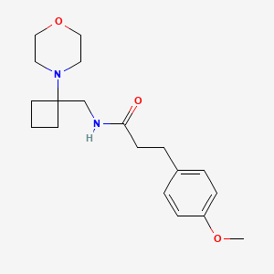 molecular formula C19H28N2O3 B12228963 3-(4-methoxyphenyl)-N-{[1-(morpholin-4-yl)cyclobutyl]methyl}propanamide 